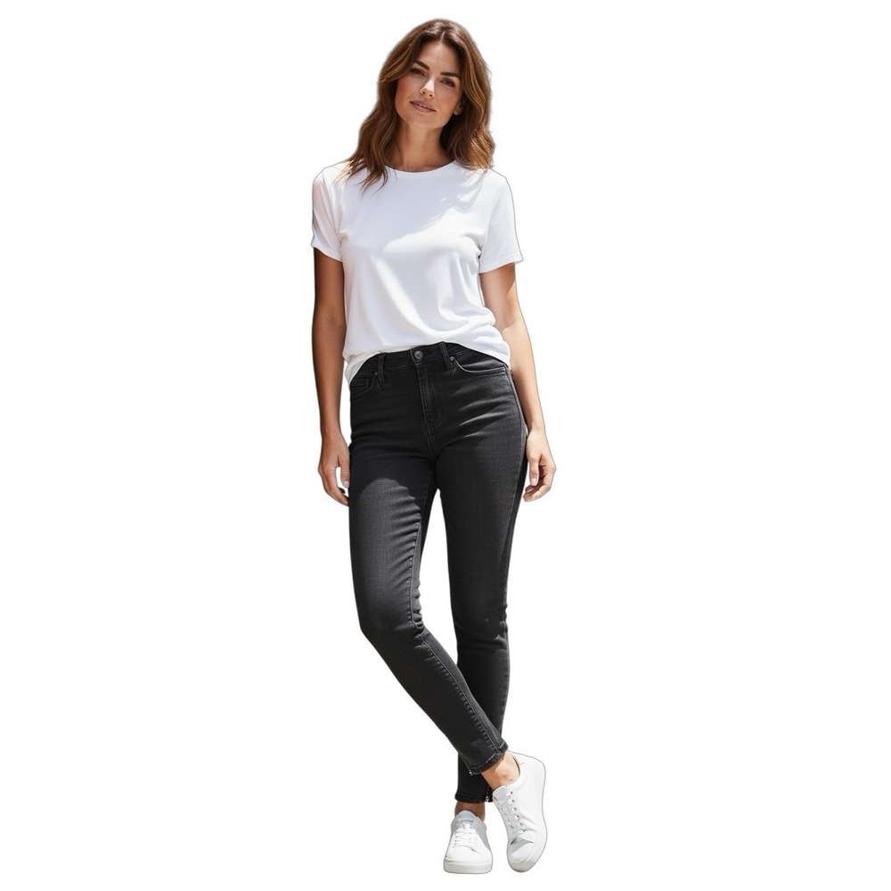 Athleta Women's 6 Gray Zip Ankle‎ Skinny Jeans Stretch Denim Jeggings Soft